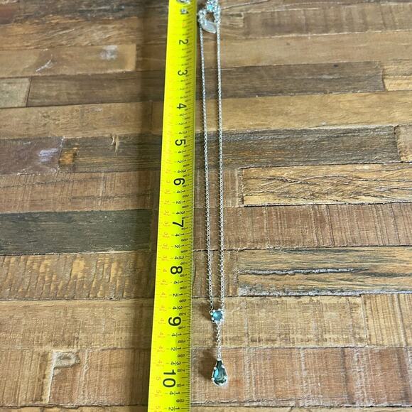 Sterling Silver & Glass Stone Y Necklace, Beautiful! - Picture 6 of 8